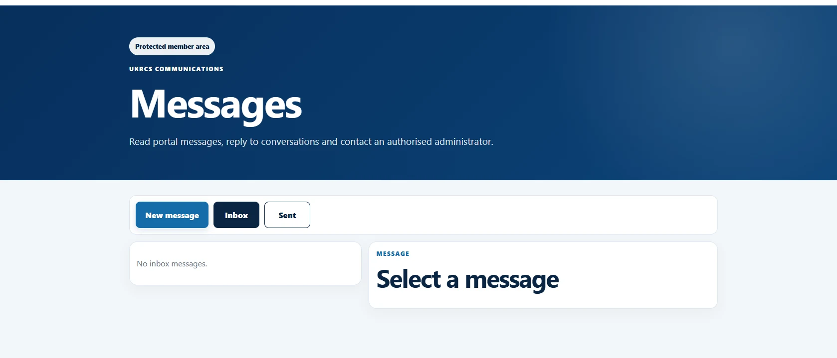 UKRCS protected member messaging area